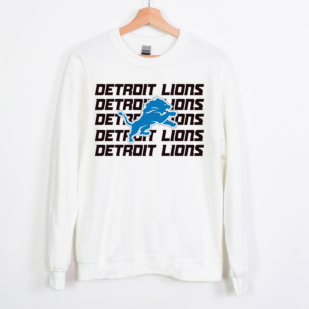 Cascading Detriot Lions Crewneck